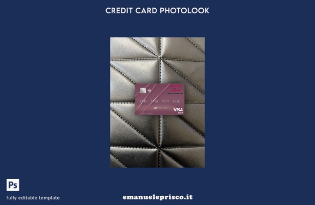 modello frontale photolook con carta di debito visto della Investment Bank degli